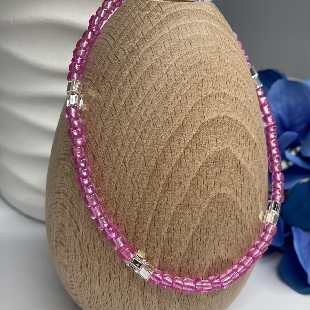 STRETCH Beaded Anklet Pink - Picture 3 of 9